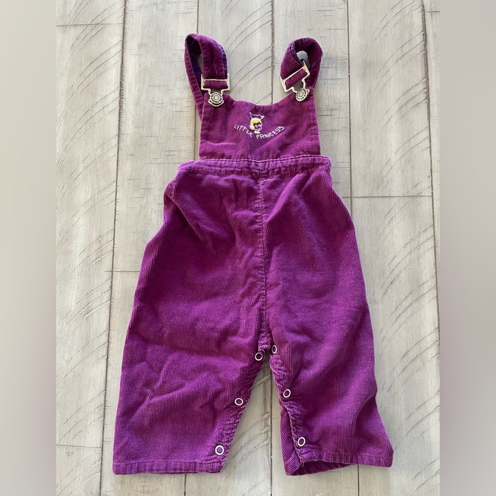 VINTAGE  Y2K 1990’s “LITTLE PRINCESS” SOFT CORDUROY OVERALLS